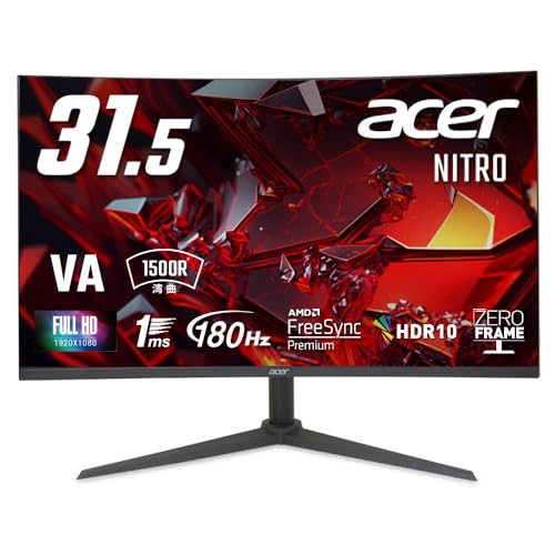 Amazon.co.jp: Acer 湾曲 ゲーミングモニター 31.5インチ VA フルHD 非